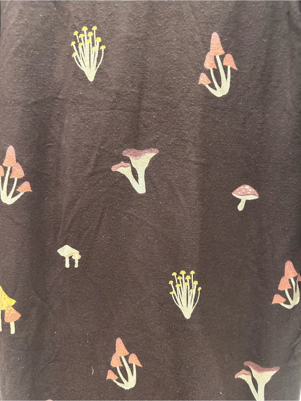 Kyte BABY Brown Footed Pajama with Mushroom Print